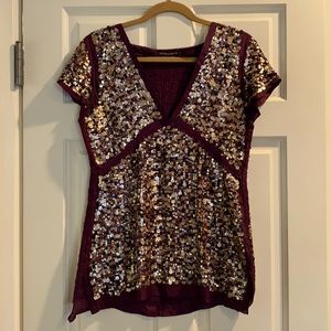 Antik Batik Sequin V-neck top
